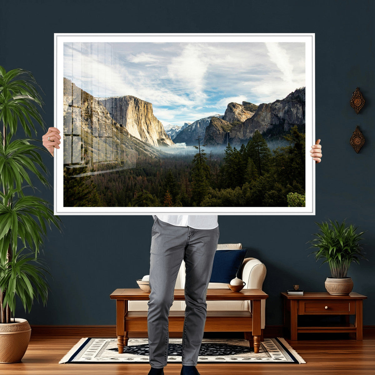 Yosemite Valley Mountain Wall Art Canvas Print, Granite