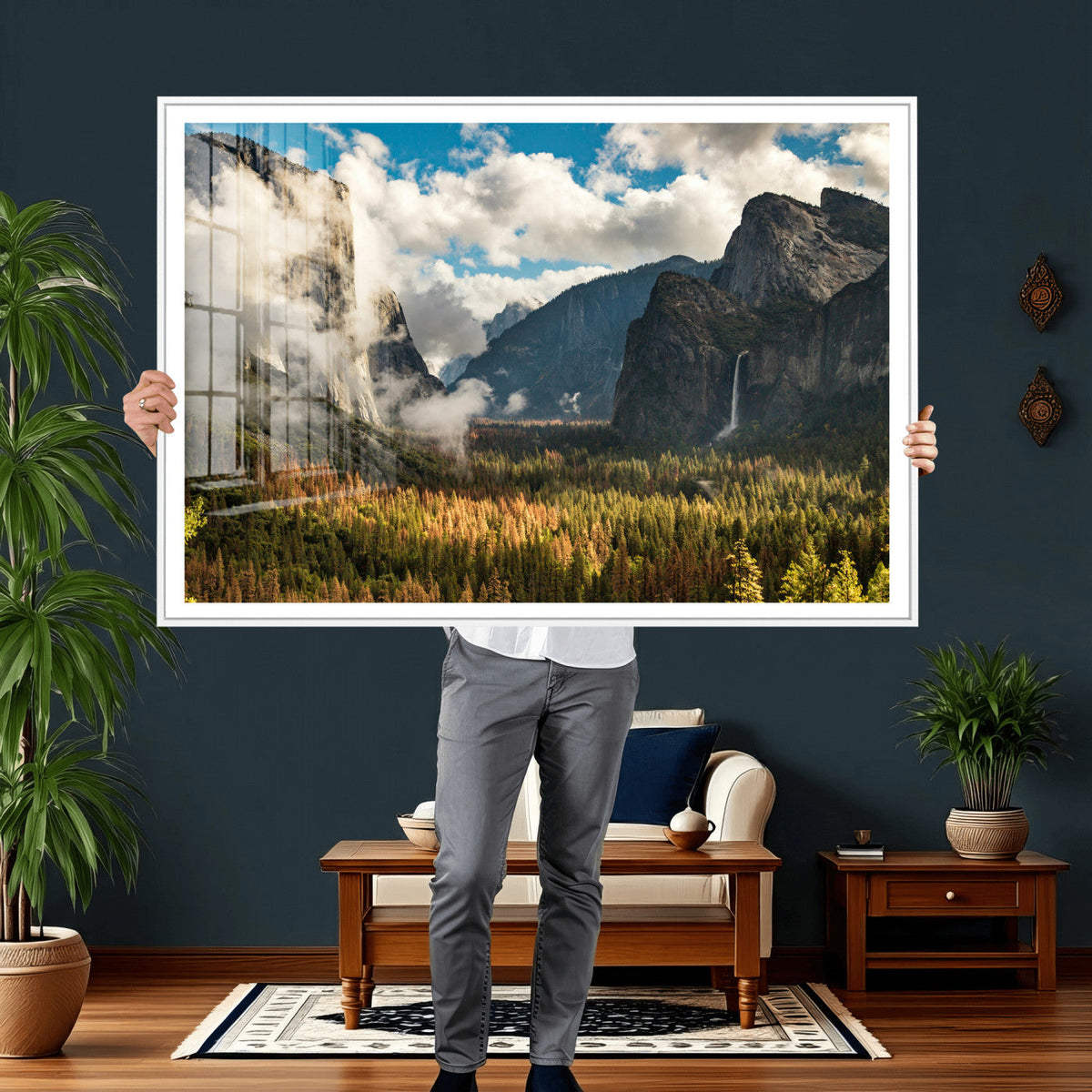 Yosemite Valley River Wall Art Canvas Print