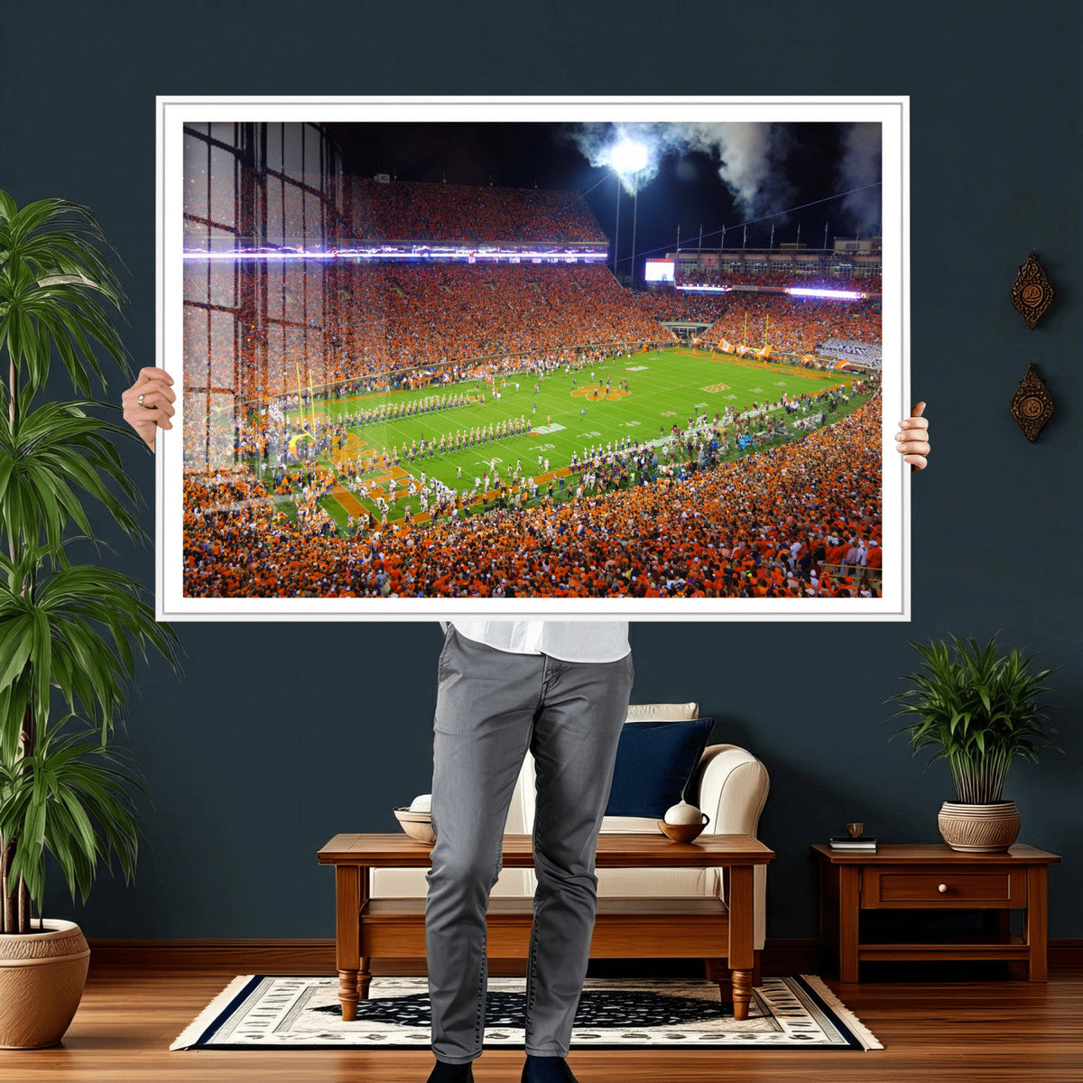 Clemson Football Stadium Wall Art Canvas Print, College