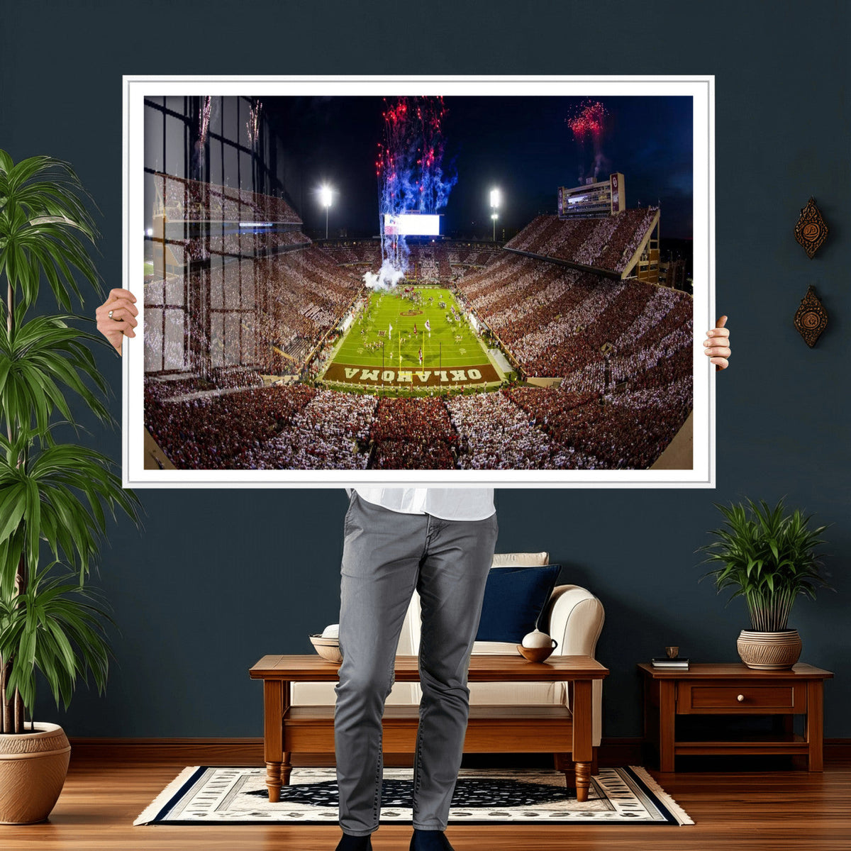 Oklahoma Memorial Stadium Wall Art Canvas Print – Oklahoma