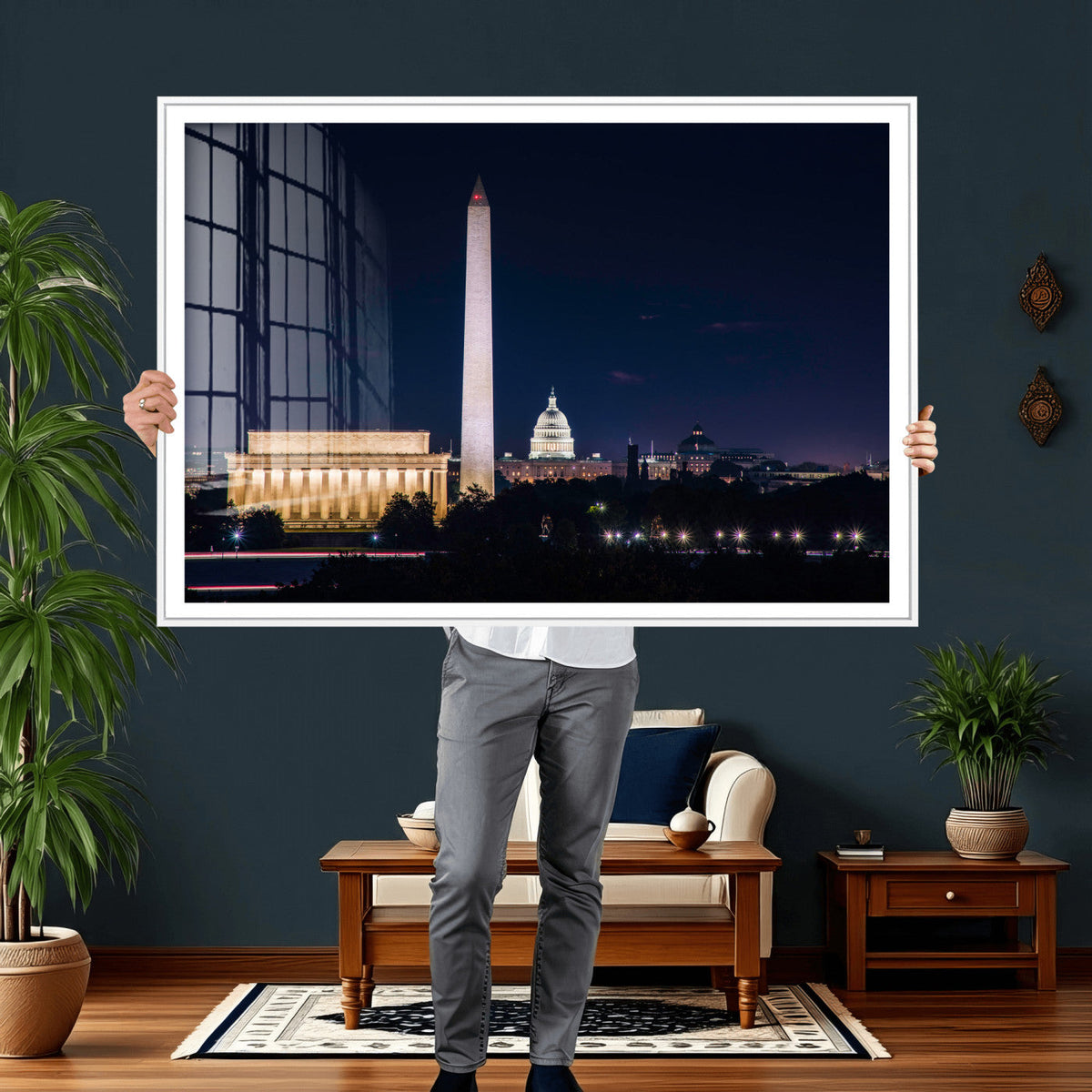 Washington White House Skyline Wall Art Canvas Print –