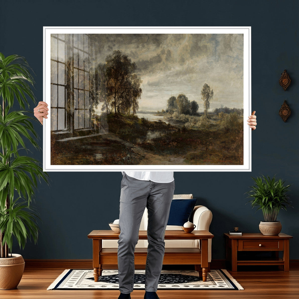 Adolf Dressler Landscape of the Oder River Wall Art Canvas