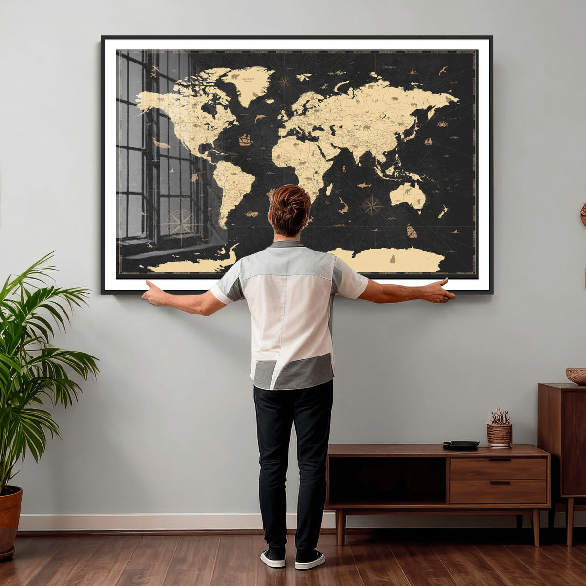 World Map Canvas Print – Detailed Map of the World Wall Art