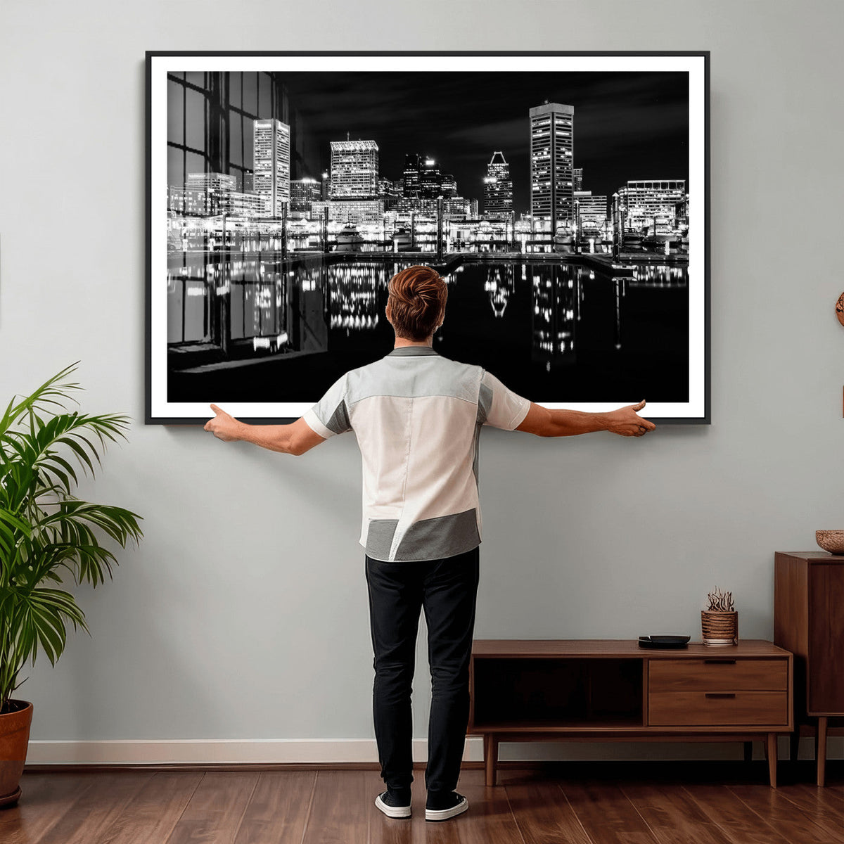 Baltimore Skyline Wall Art Canvas Print, Baltimore Downtown