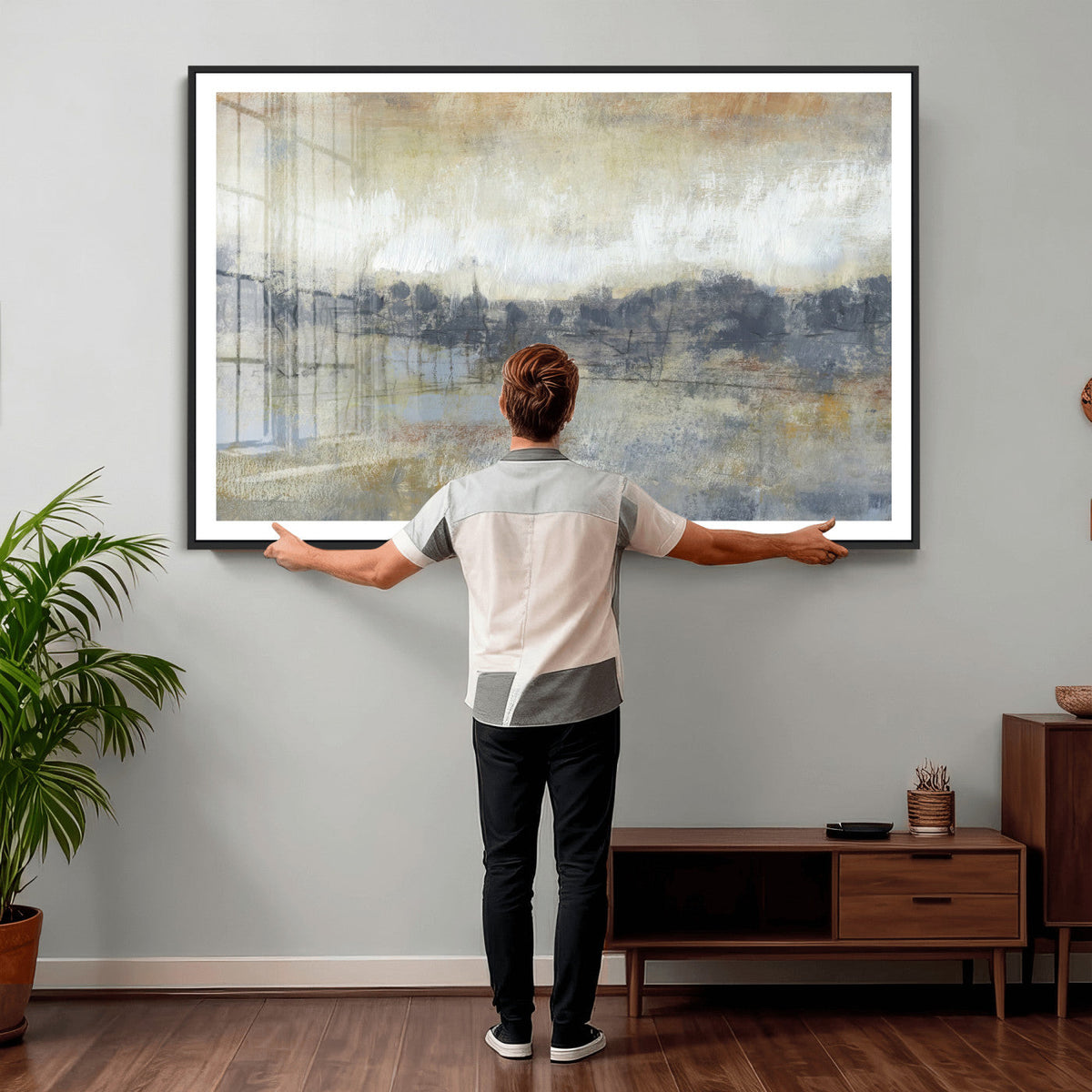 Abstract Neutral Landscape Painting Wall Art