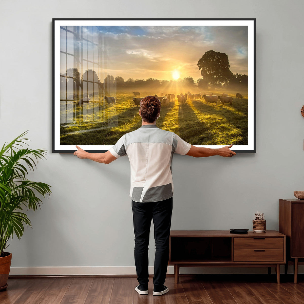 Sheep Wall Art Canvas Print – Rural Farm Animal Artwork