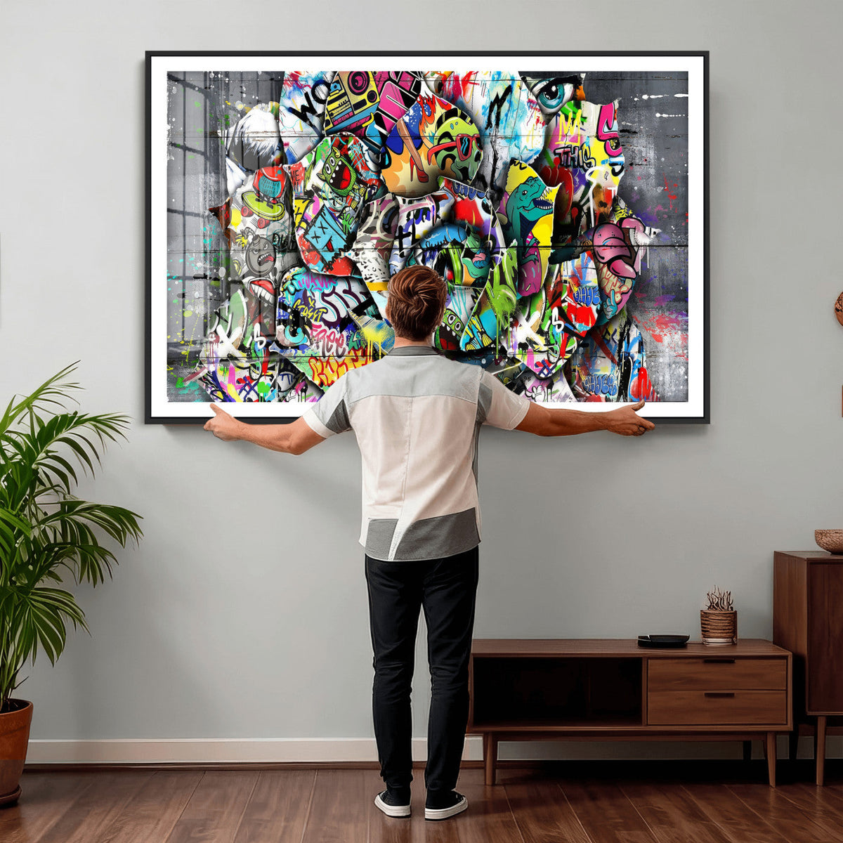 Abstract Graffiti Collage Street Art Wall Art Canvas Print