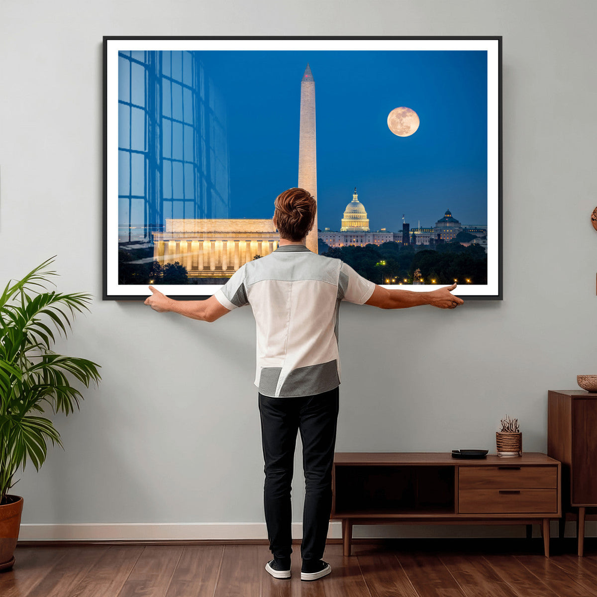 Washington DC Skyline Wall Art Canvas Print – Lincoln