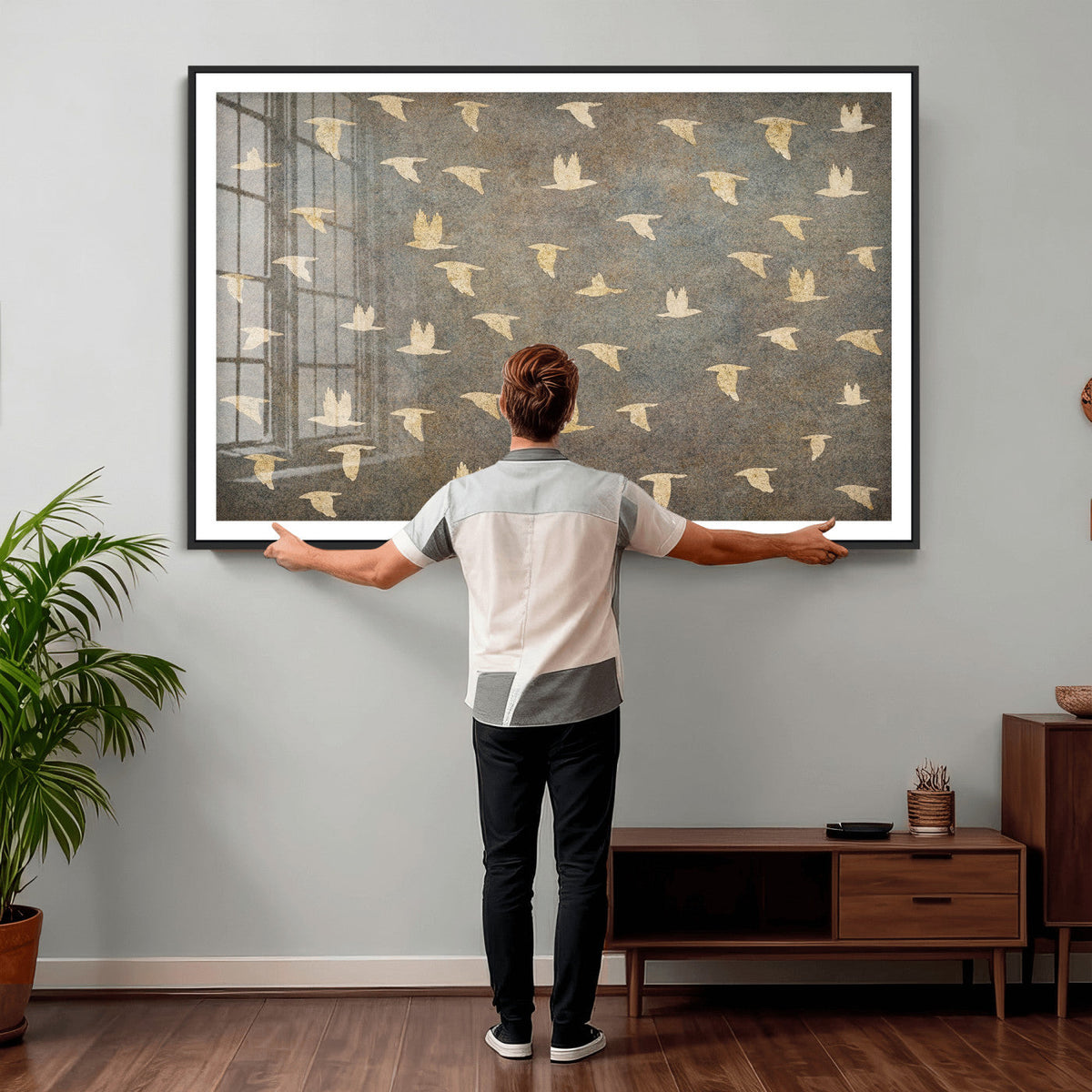 Abstract Birds Wall Art Canvas Print