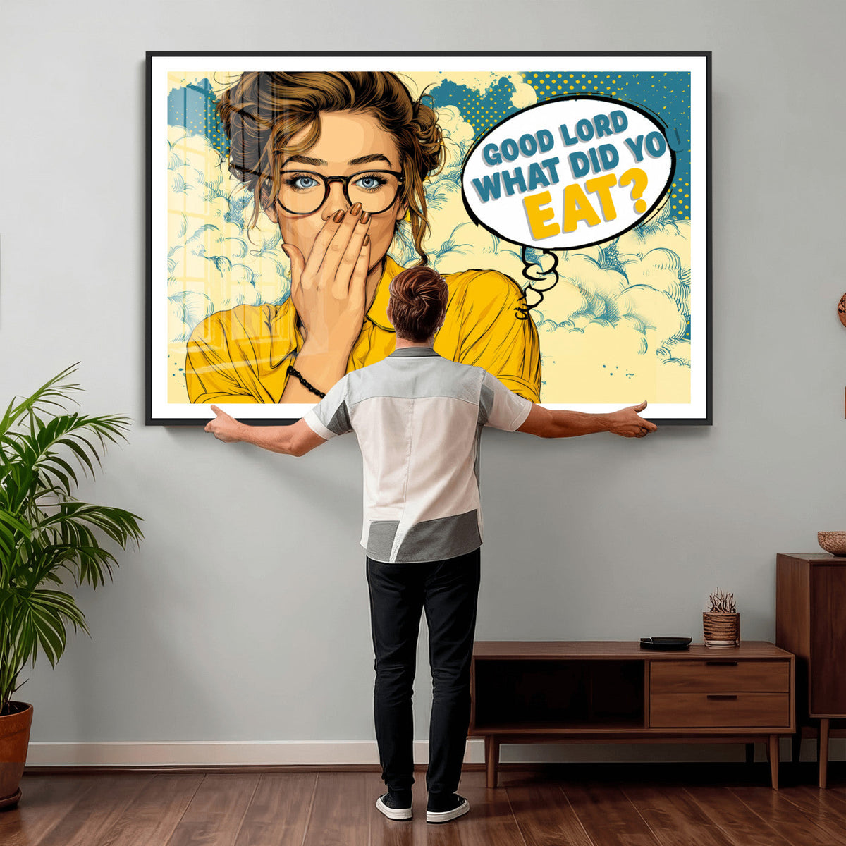 Pop Art Print Bathroom Sign Wall Art Canvas Print — Funny