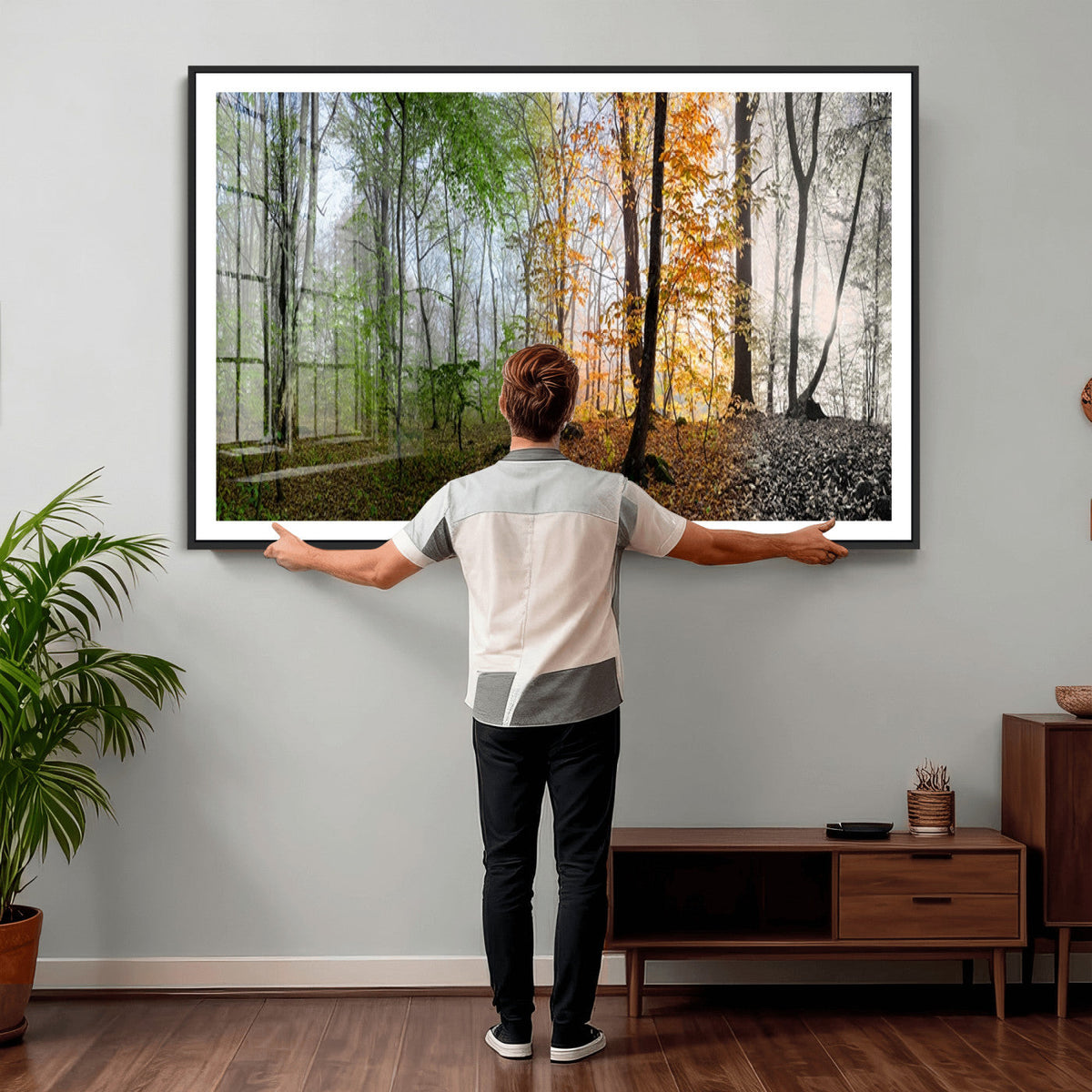 Four Seasons Wall Art Forest Canvas Print – Triptych