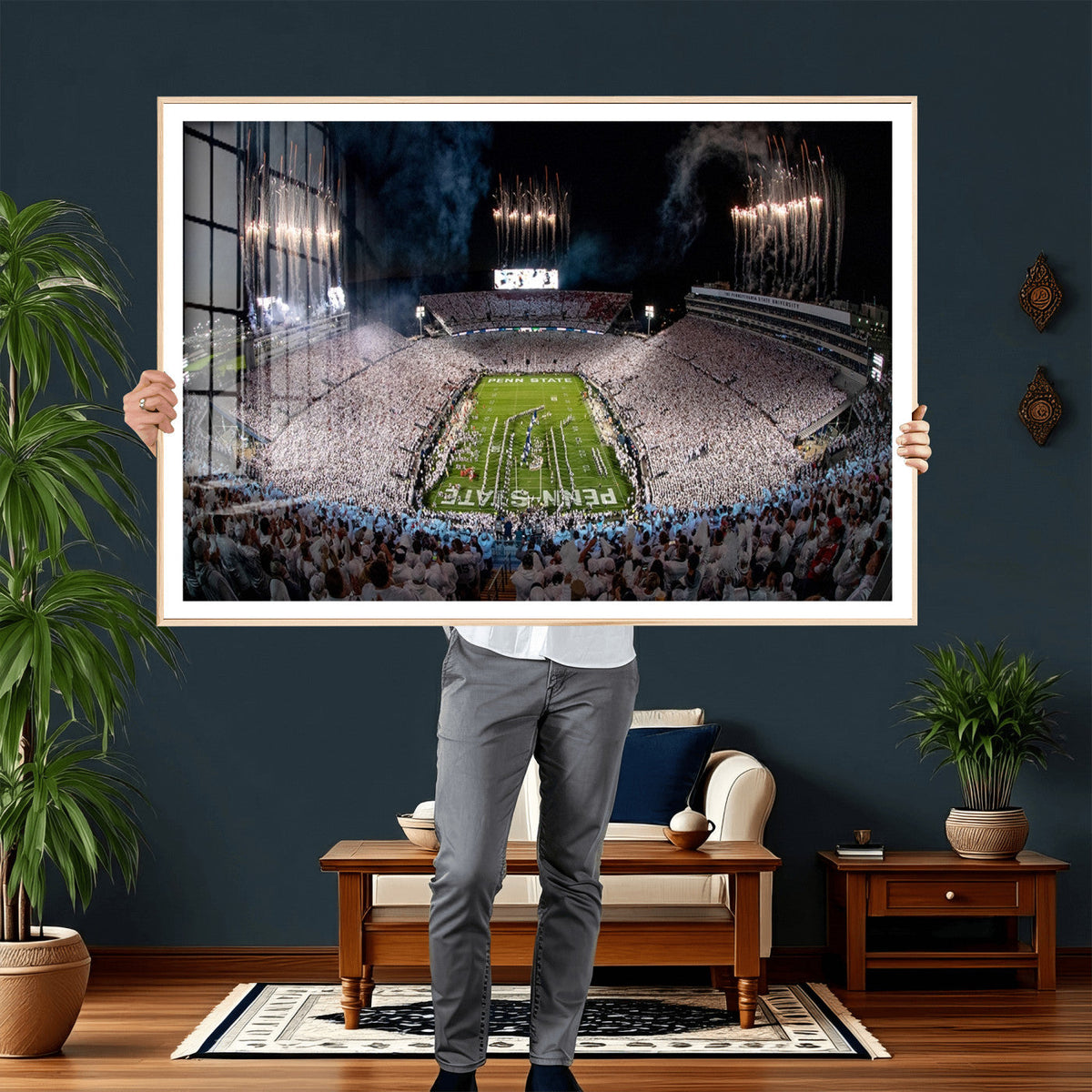 Penn State Football Wall Art Canvas Print – Framed Stadium