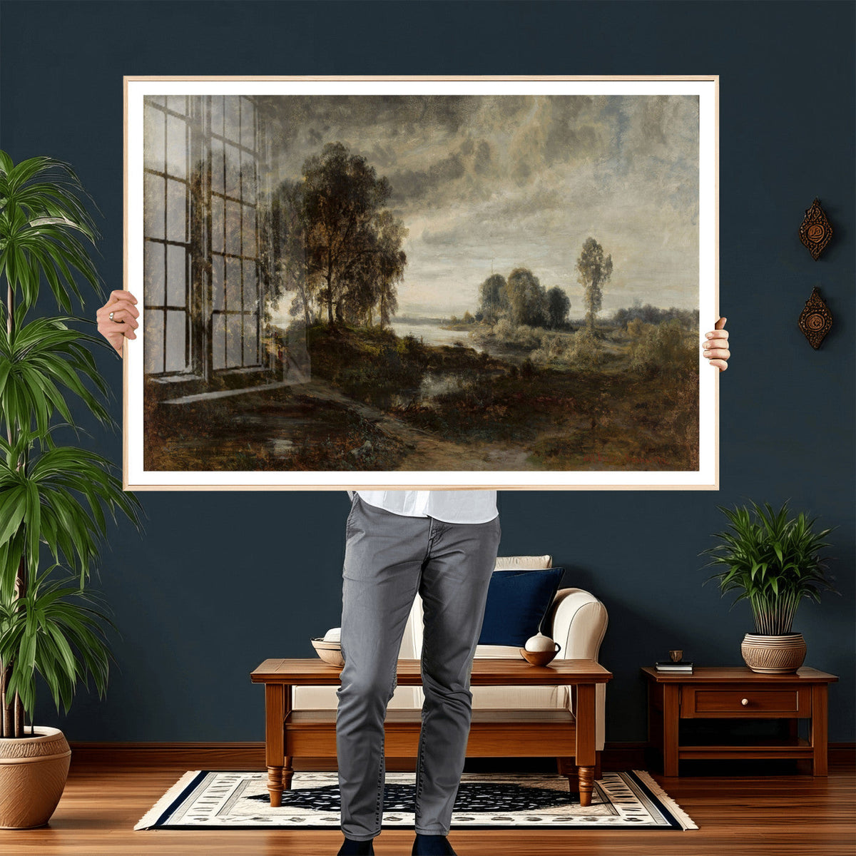 Adolf Dressler Landscape of the Oder River Wall Art Canvas