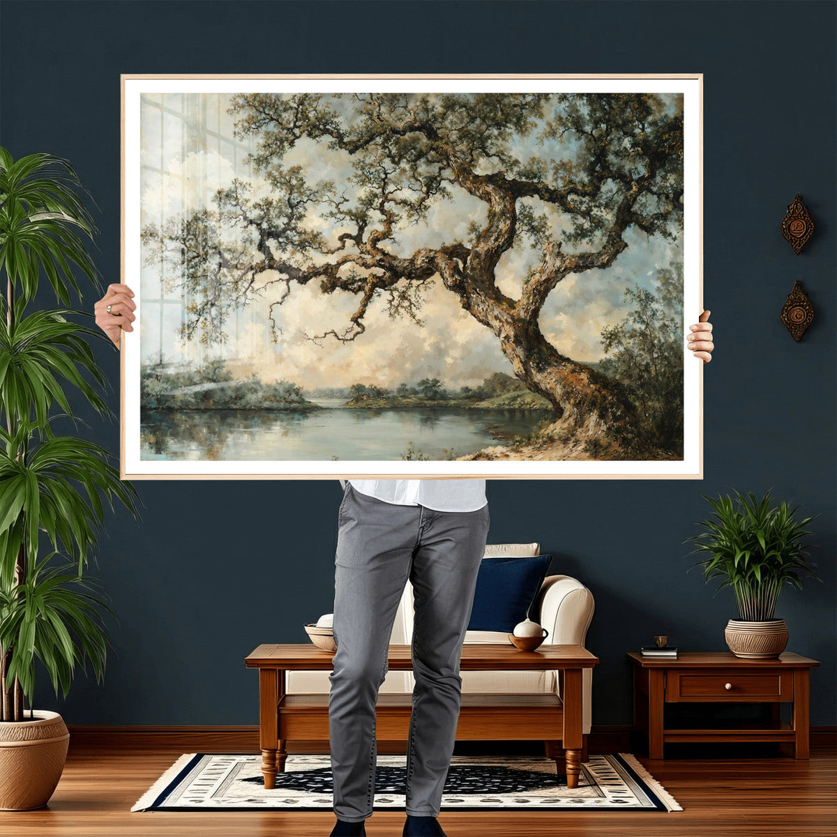 Old Oak Tree Canvas Wall Art, Turner Inspired Romantic