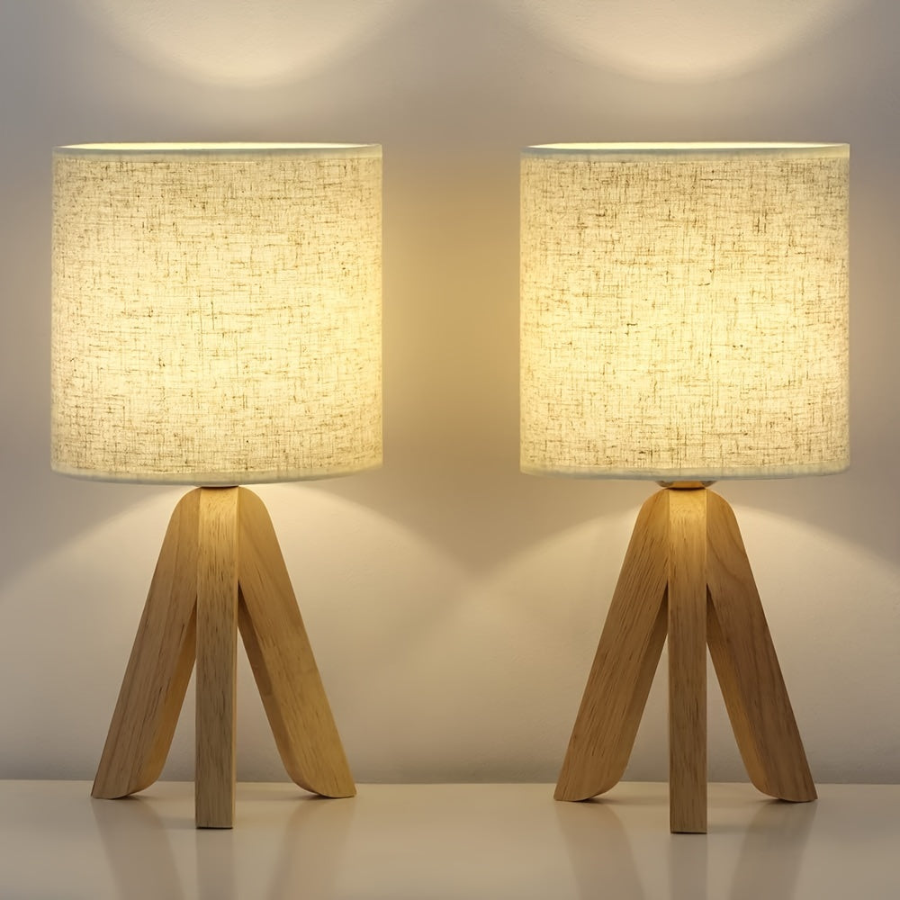 Cute Tripod Table Lamp with Fabric Shade for Desk Bedroom Dorm or Nightstand