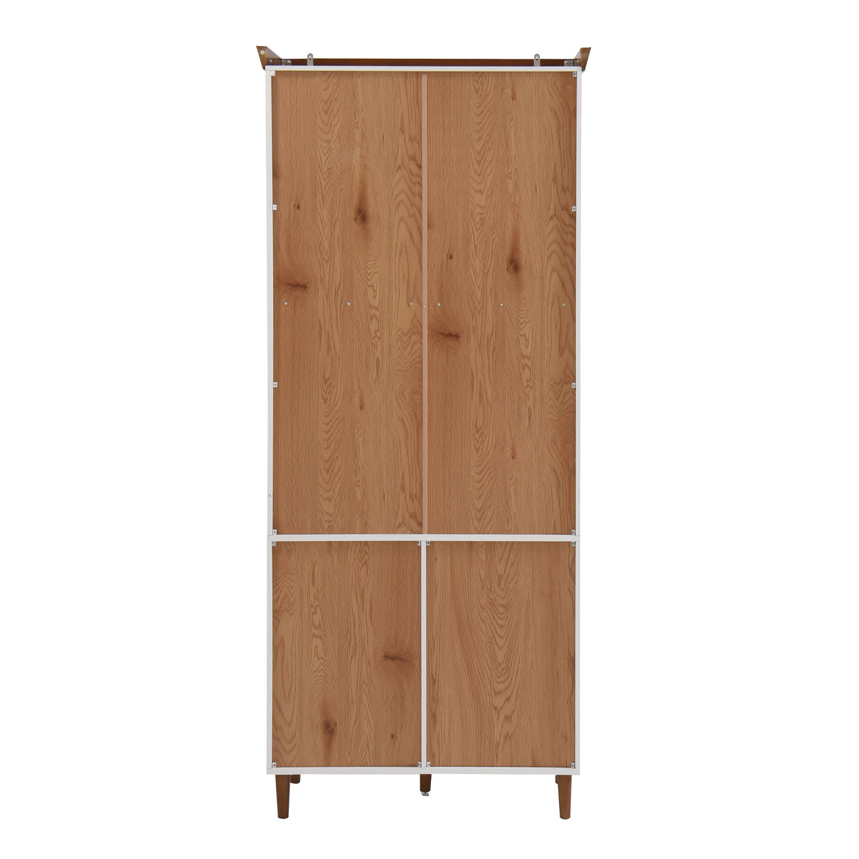 White MDF Display Storage Cabinet with Glass Doors and Adjustable Shelves
