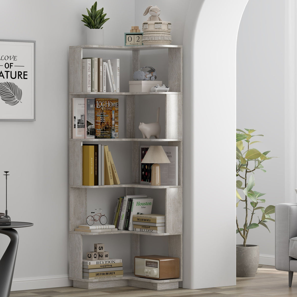 L-Shaped Corner Bookshelf