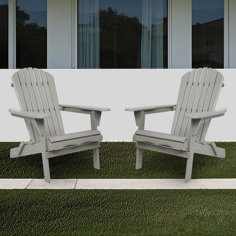 Foldable Hemlock Wood Adirondack Chair -Set of 2 Chairs