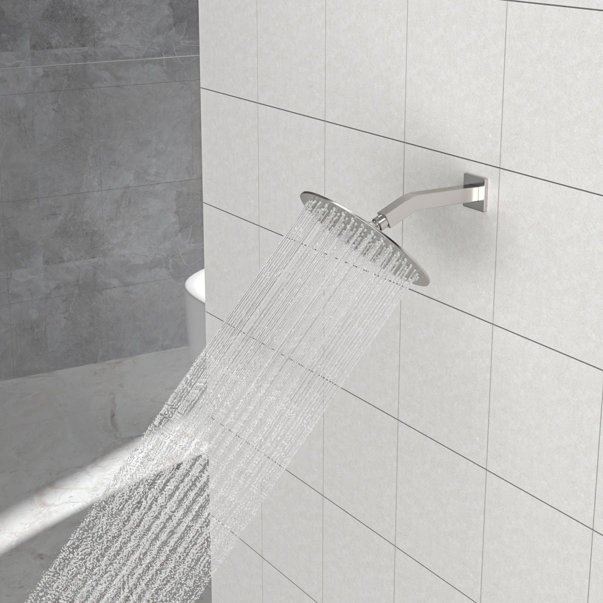 Elegant 6" Shower Arm With Flange, Stainless Steel Construction For Rain Shower Heads