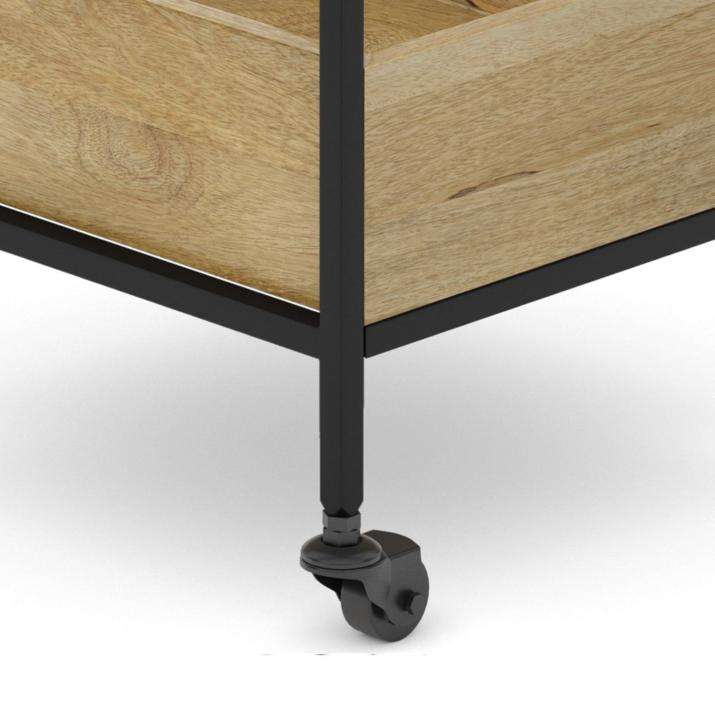 16" Bar Cart with Bottom Shelf and Locking Casters - Bar Carts