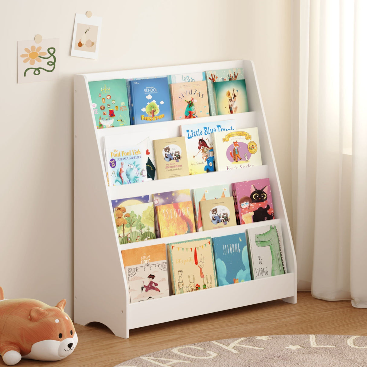 4 Tier Bookshelf Toddler Book Display Shelves