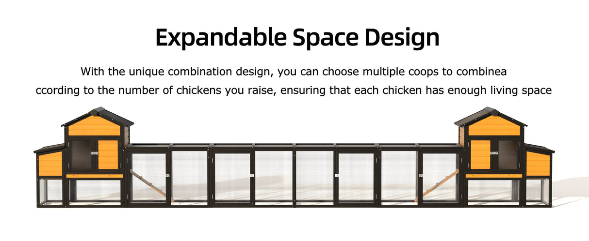 Outdoor Wooden Chicken Coop with Run