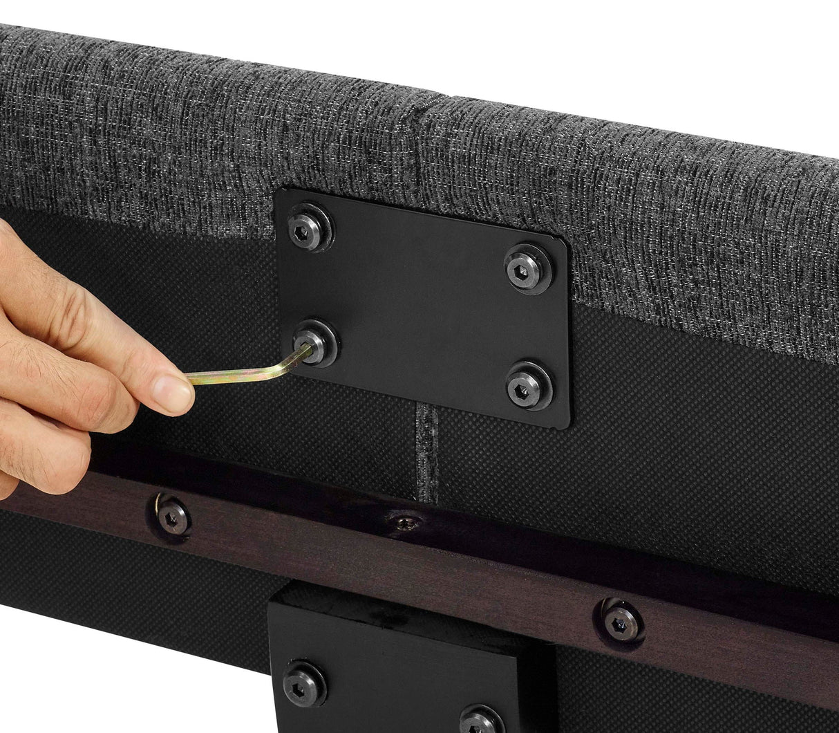 Squares Upholstered Headboard Platform Bed