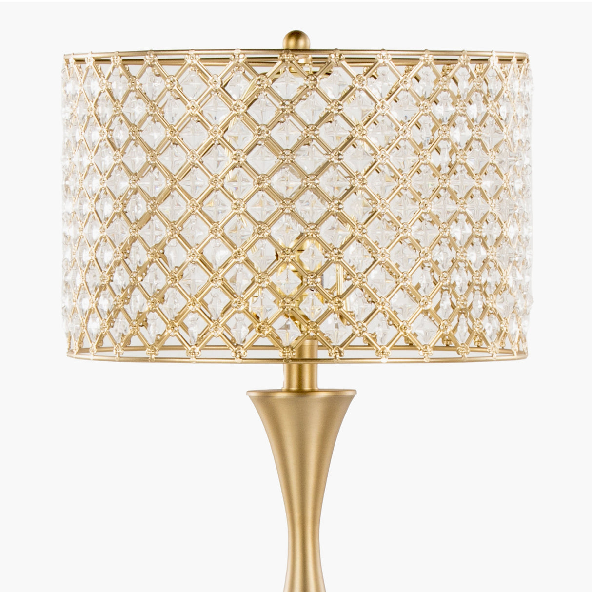Topaz Crystal Cascade Table Lamp with Gold-Plated Base