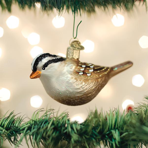 White Crowned Sparrow Christmas Tree Decoration