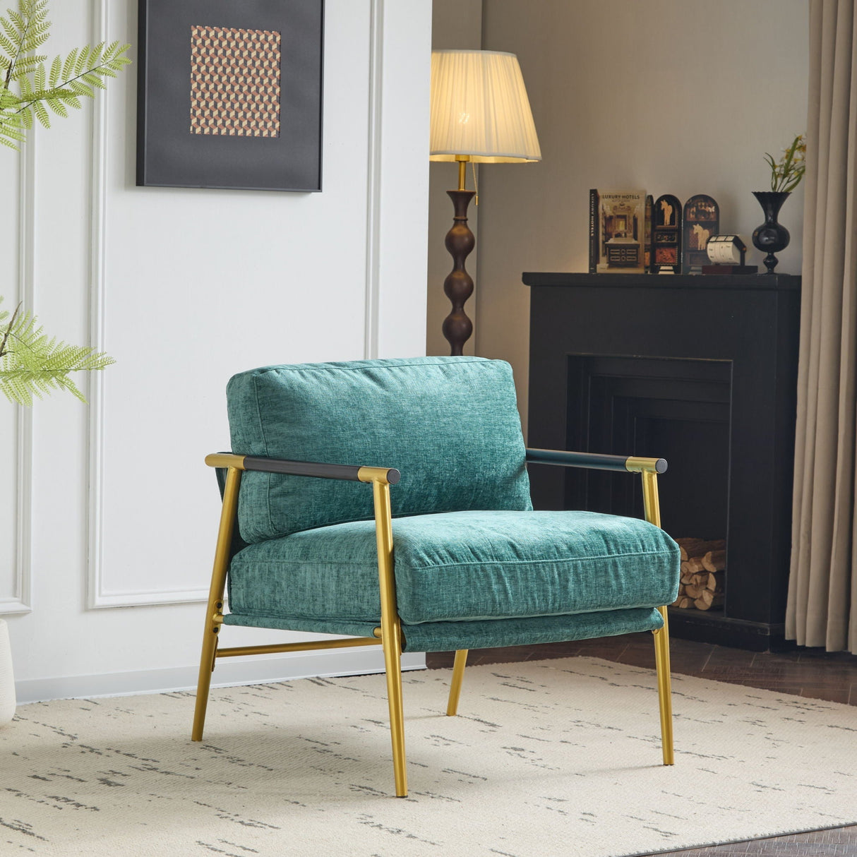 Modern Accent Chair With Cushions, Cozy Seating