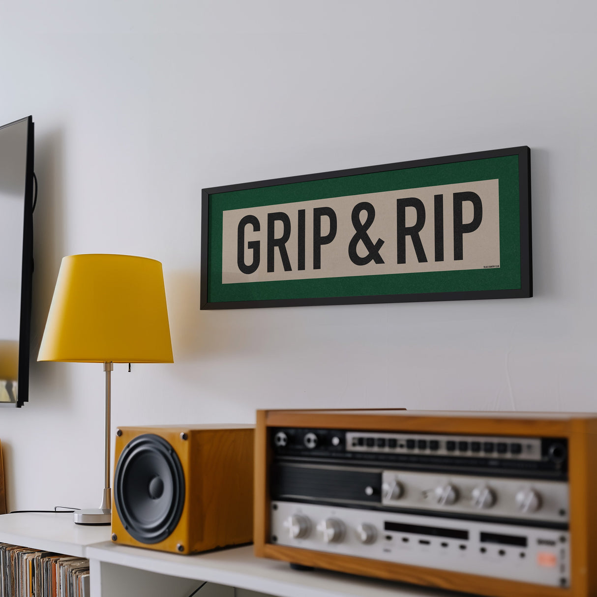 Framed Grip and Rip Golf Art Scroll Sign
