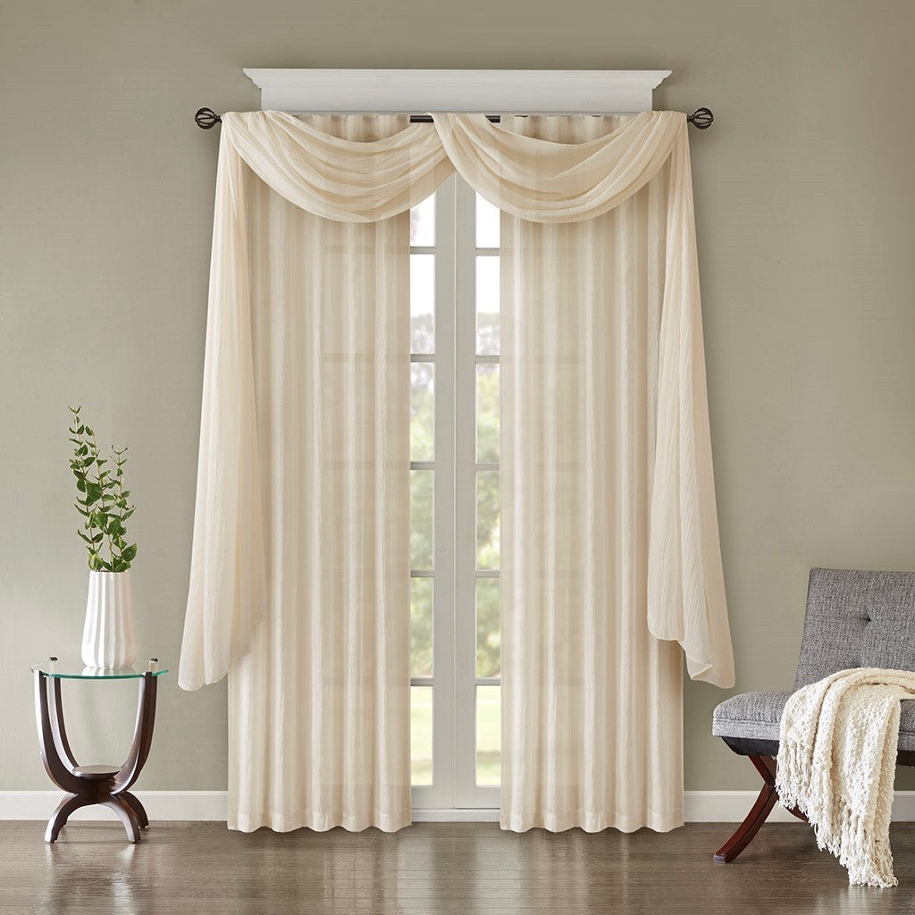 Solid crushed curtain panel pair(2 pcs window panels)
