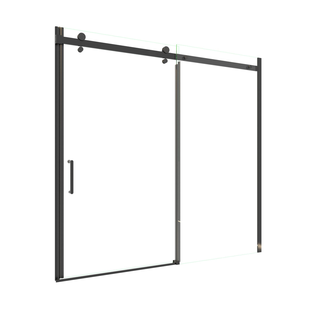 Mod Semi-Frameless Sliding Bathtub Door in Matte Black