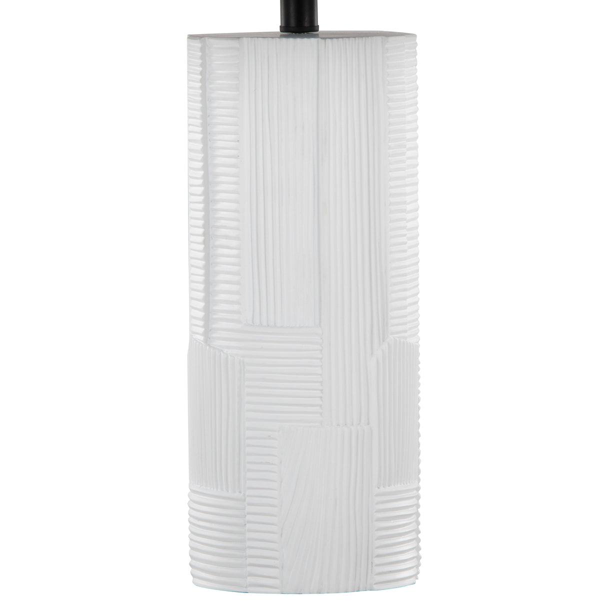 Petra 26" Contemporary Polyresin Table Lamp in Cream and Black - Set of 2