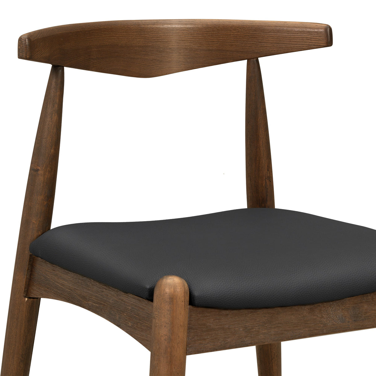 5-Piece Dining Set with Rubberwood Frame and Faux Leather Chairs