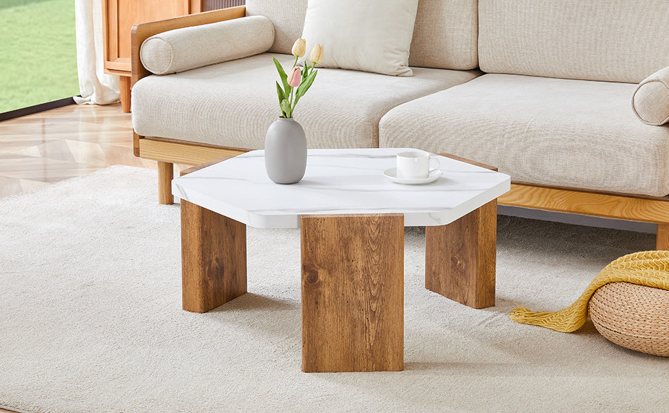 31-Inch Modern-Style Hexagonal Coffee Table