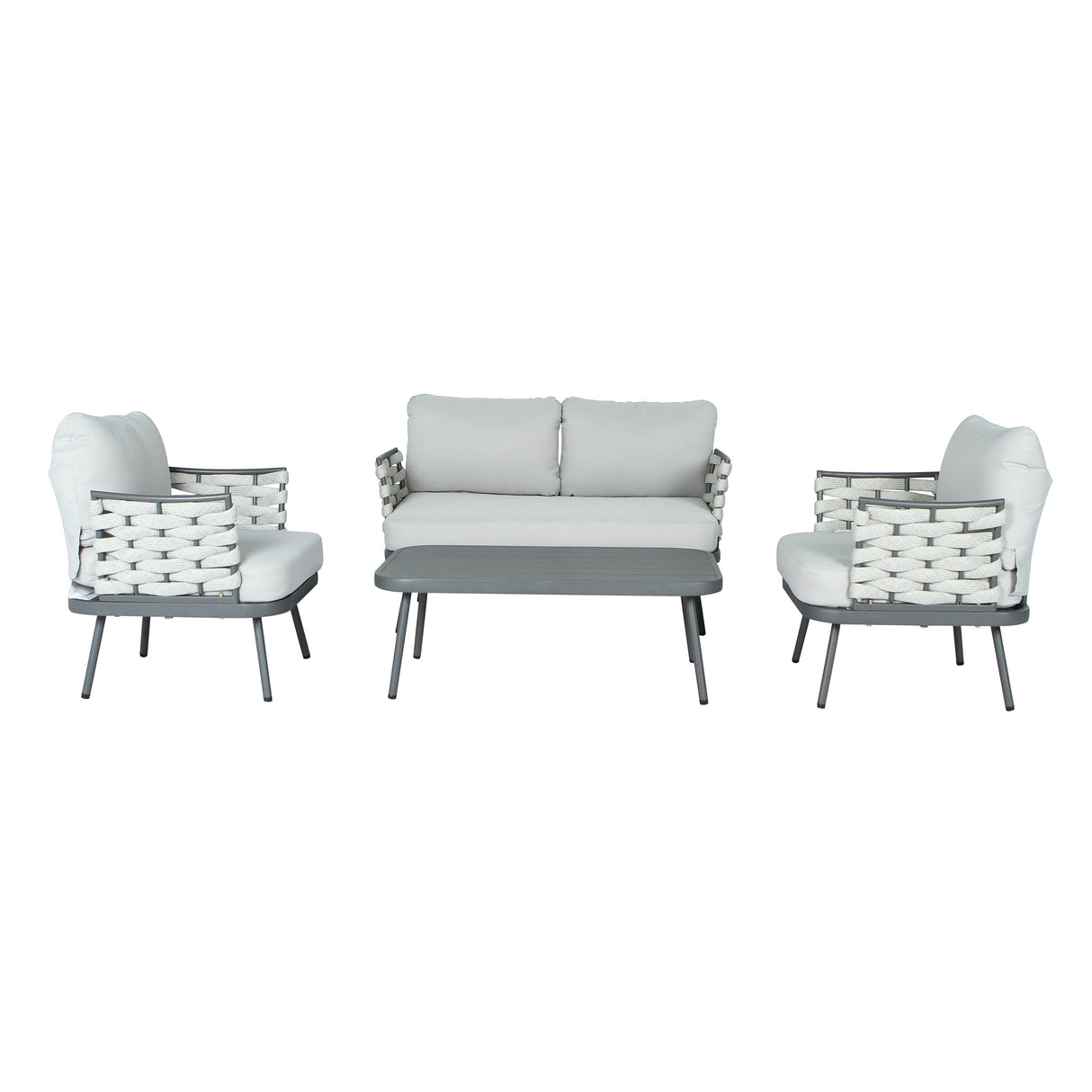 Mariano Steel 4-Pieces Conversation Set