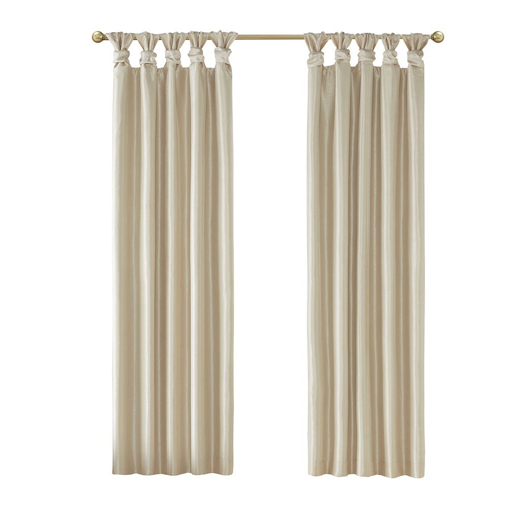 Twist tab total blackout window curtain panel champagne 50x84" blackout