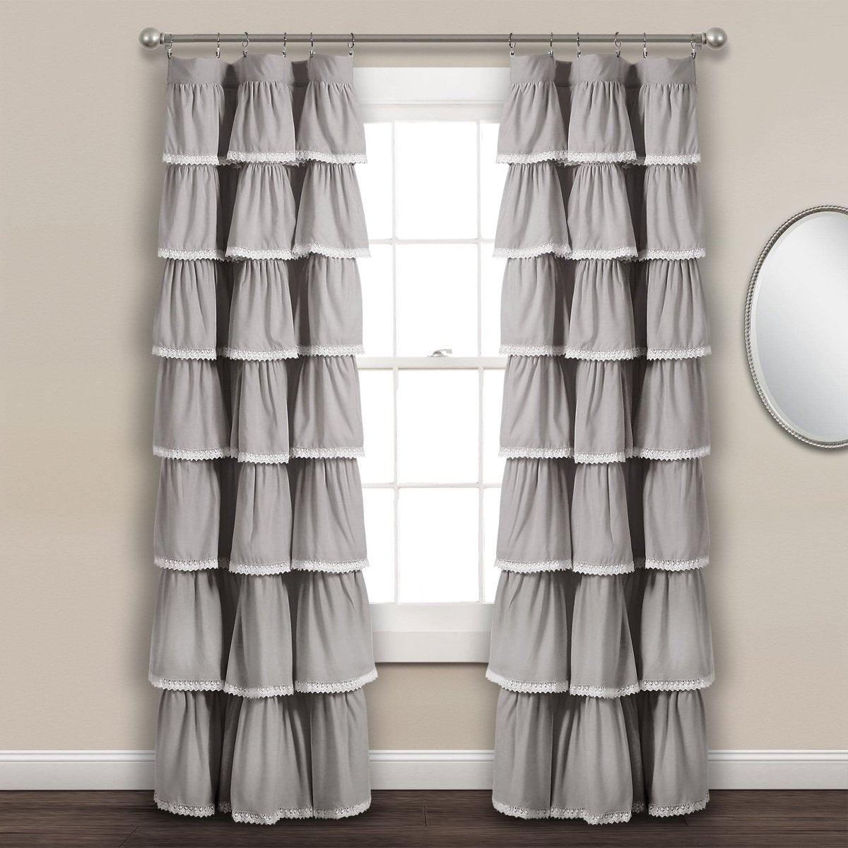 Lace Ruffle Window Curtain Panel
