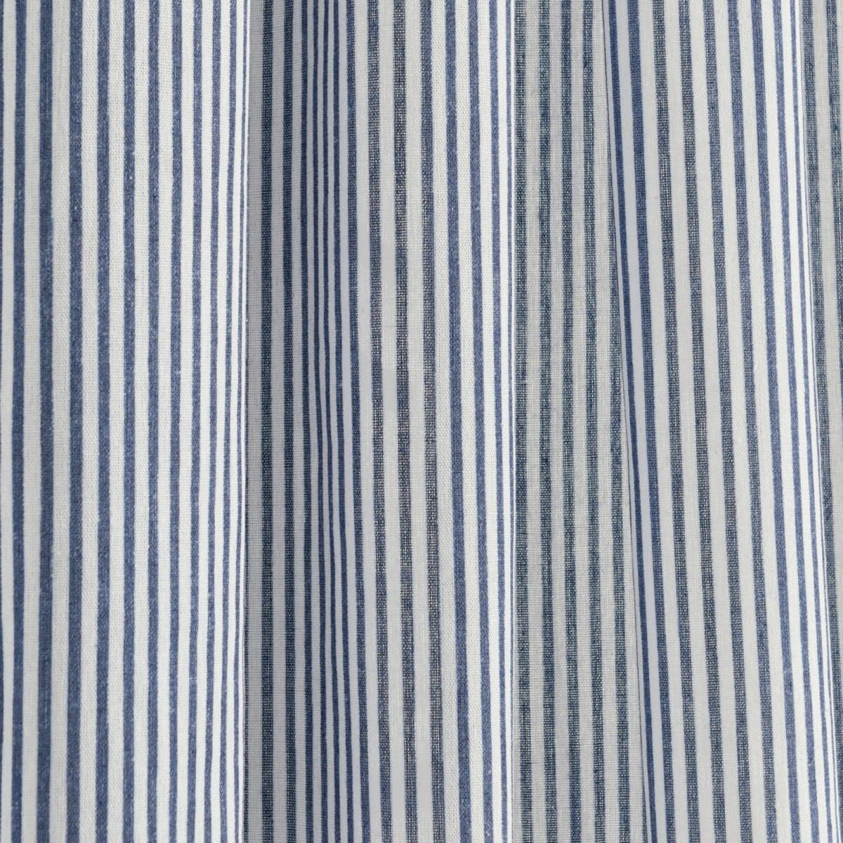 Farmhouse Stripe Reyna Ruffle Window Curtain Panel Set