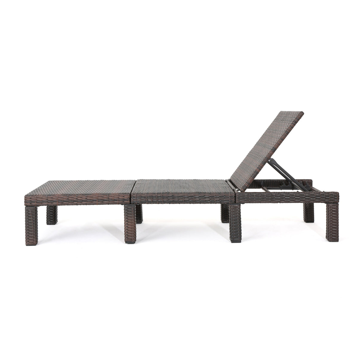 Outdoor Chaise Lounge with Wicker Design and Adjustable Backrest
