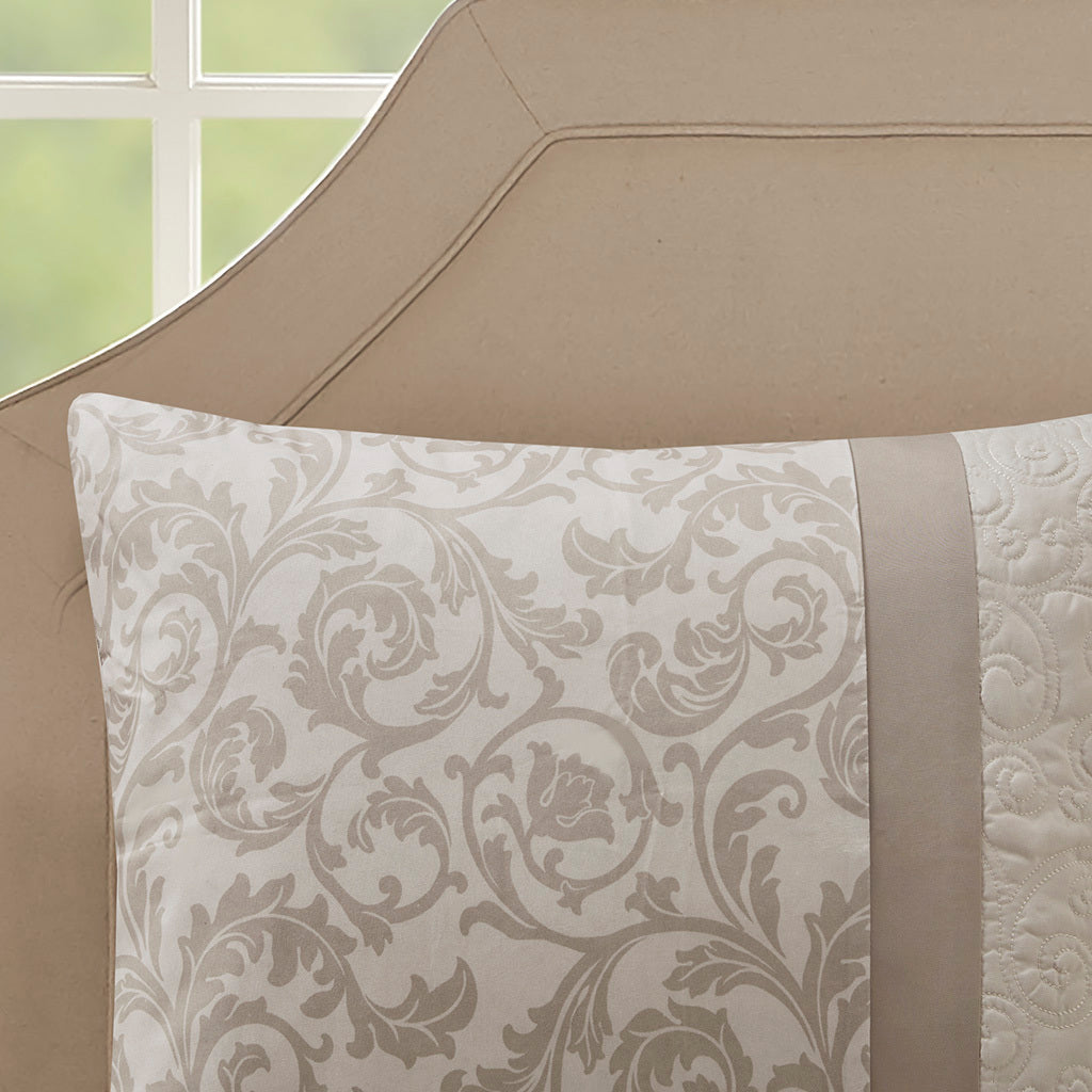 Embroidered 8 Piece Comforter Set Neutral King