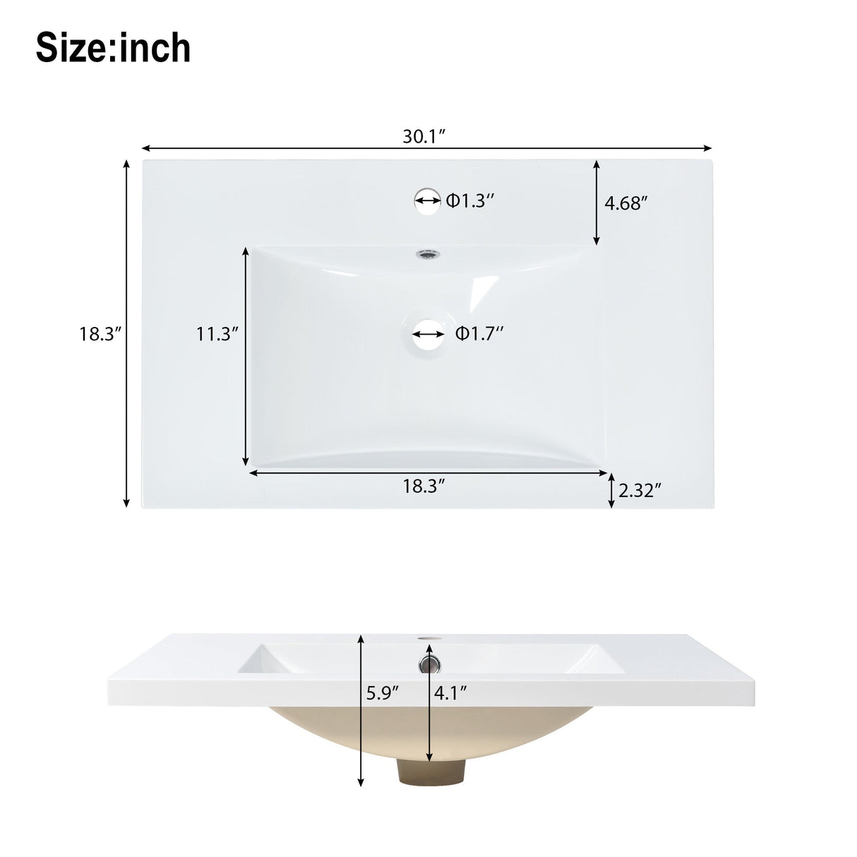 30" Bathroom Vanity Set with Sink