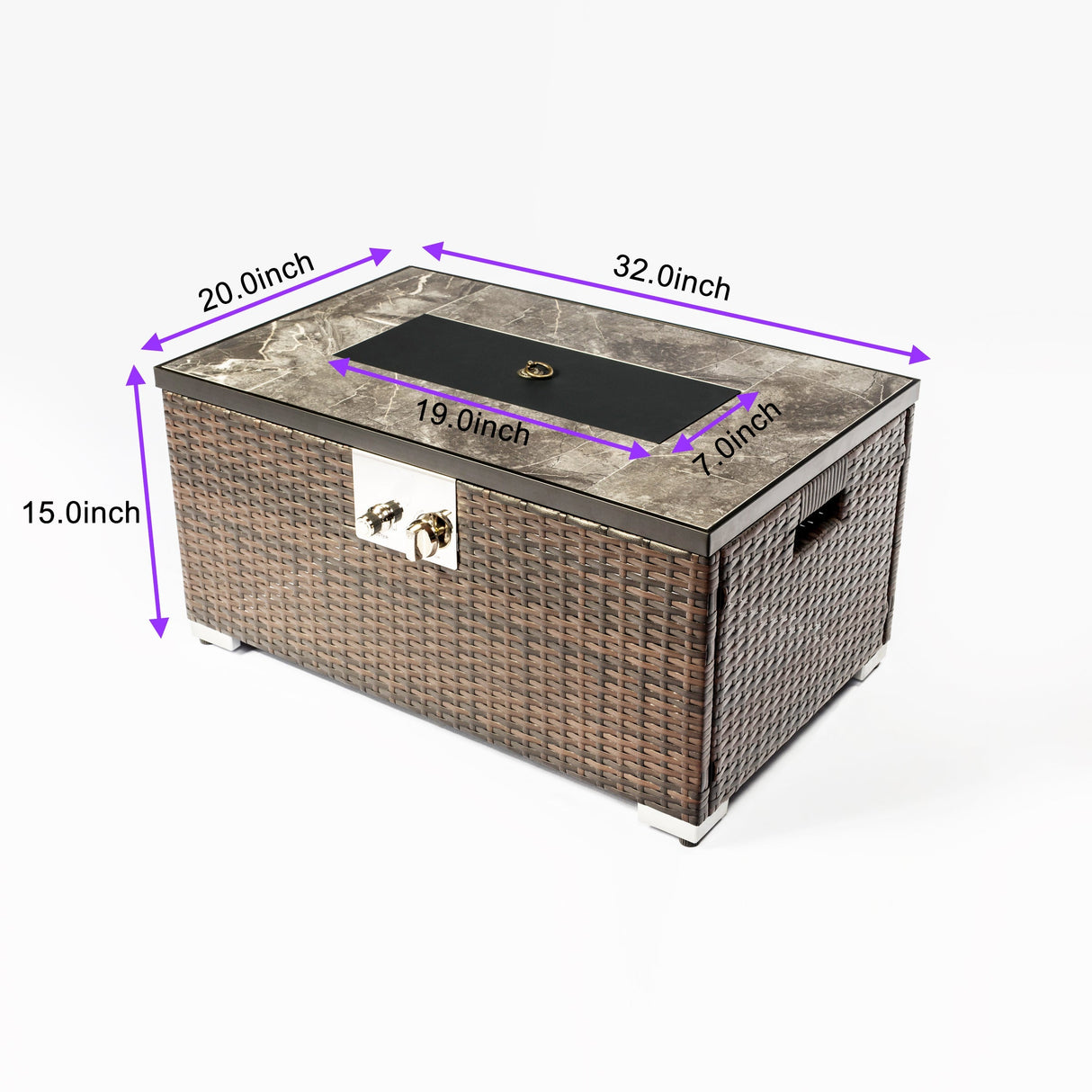 32" Propane Gas Fire Pit Table, 50000 BTU
