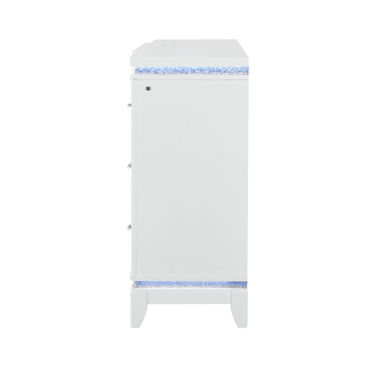 Adalid - Dresser With LED Light And Glittered Drawer Fronts - White