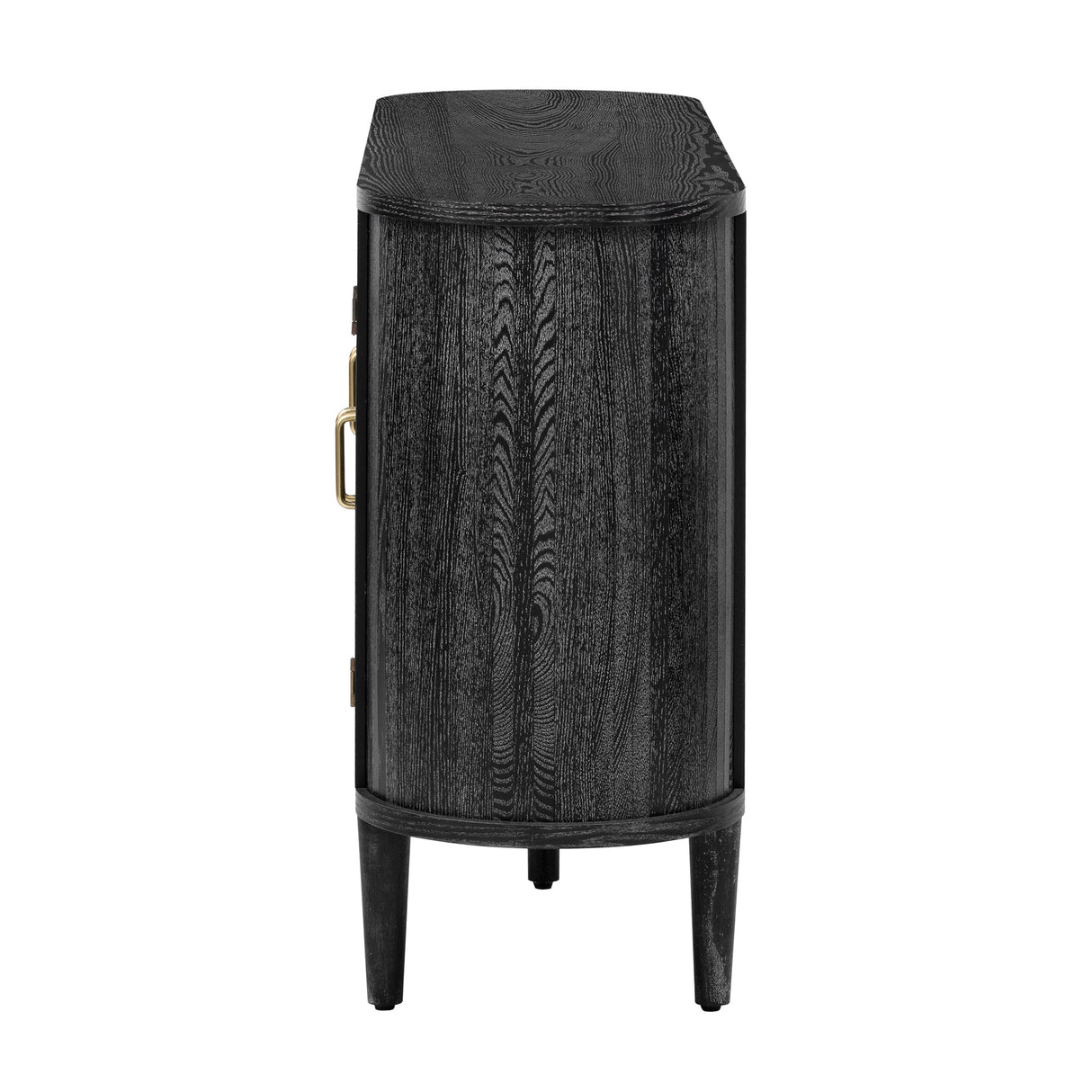 Wood Buffet Cabinet with Glass Doors and Adjustable Shelves