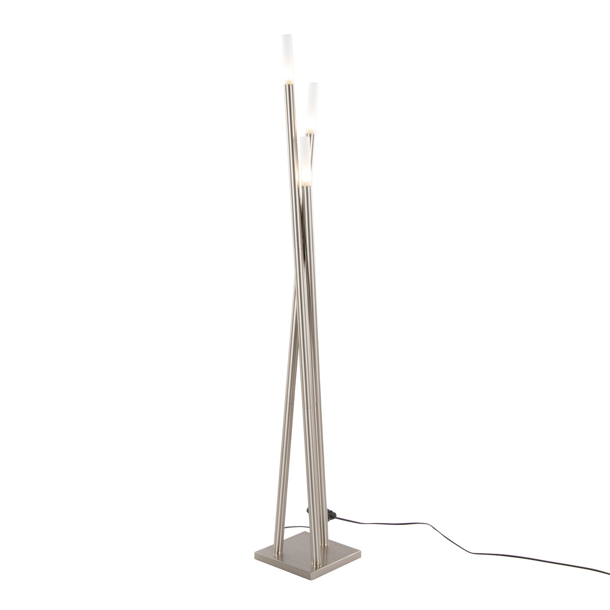 Icicle Contemporary Floor Lamp in Brushed Nickel by LumiSource