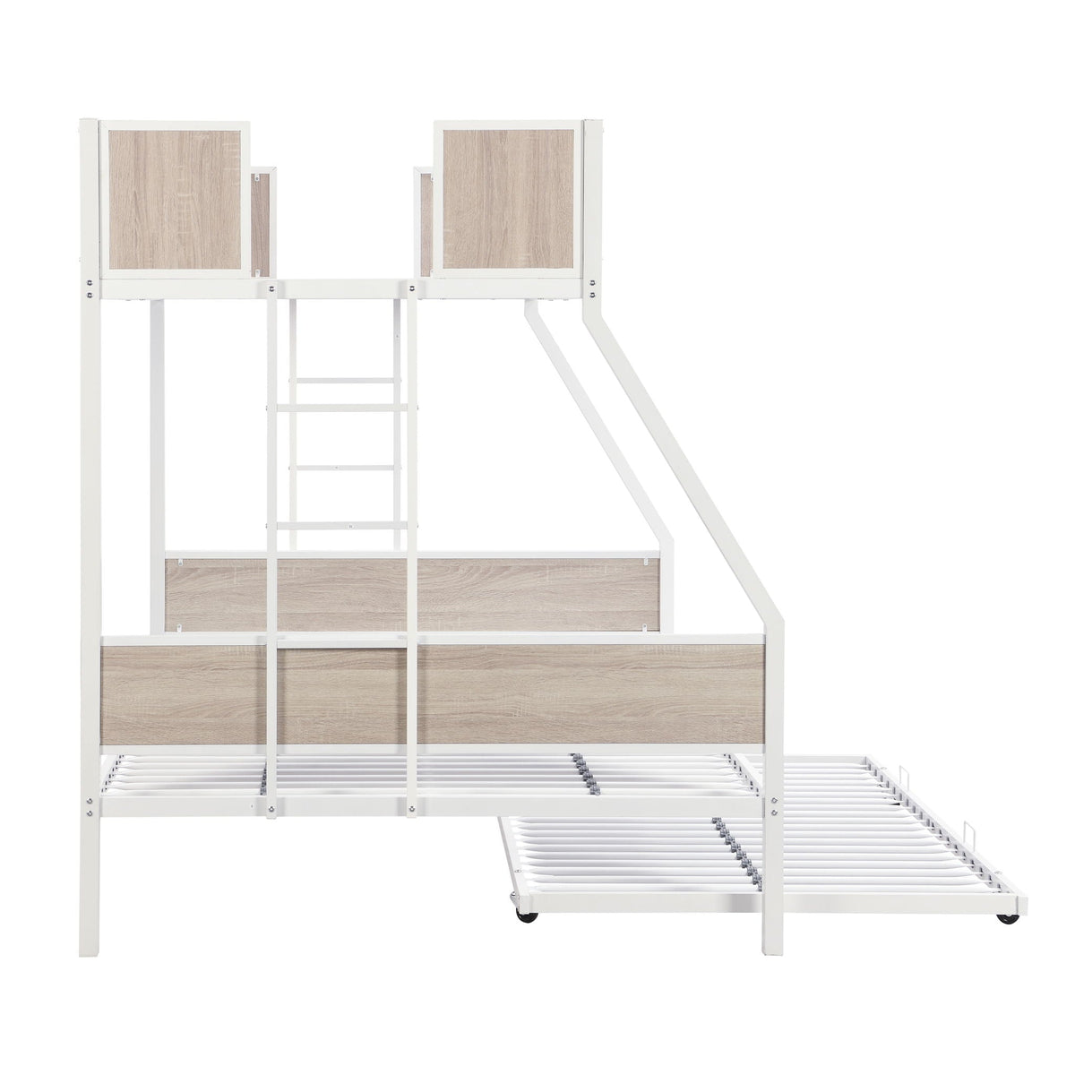 Modern Metal Bunk Bed With Dual Side Ladder And Metal Desig