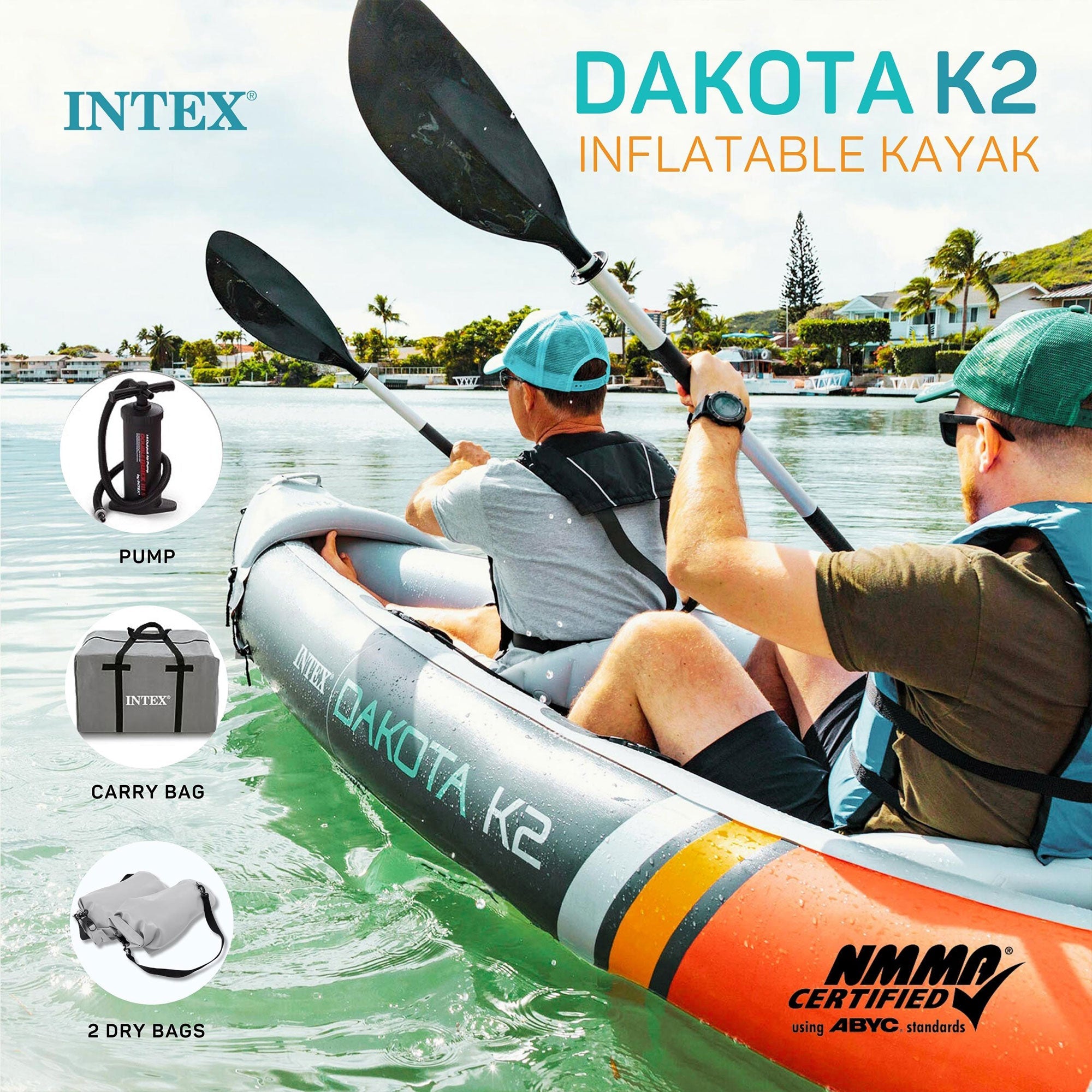 Intex-Dakota-K2-2-Person-Vinyl-Inflatable-Kayak-and-Accessory-Kit-w/-Oars-&-Pump-Kayaks