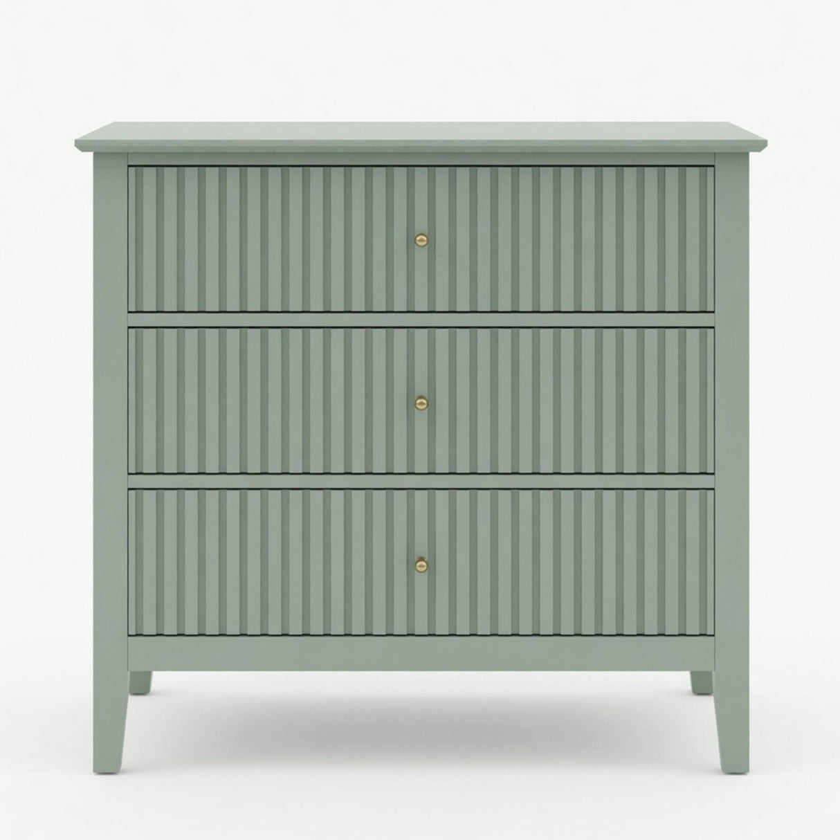 Fluted 3 Drawer Nightstand With Soft Close Slides